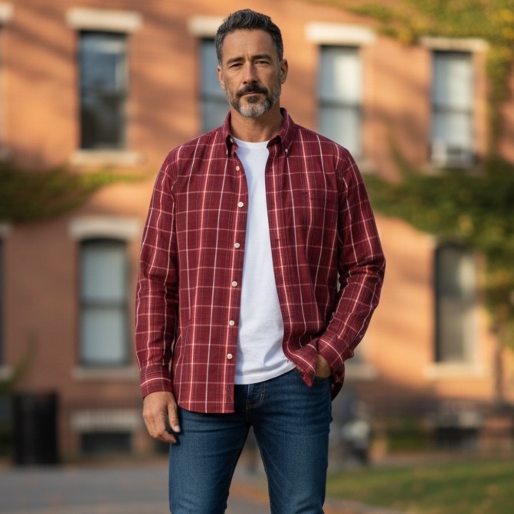 BF176 Men’s Tommy Hilfiger Designer Brand Button Down Shirt L